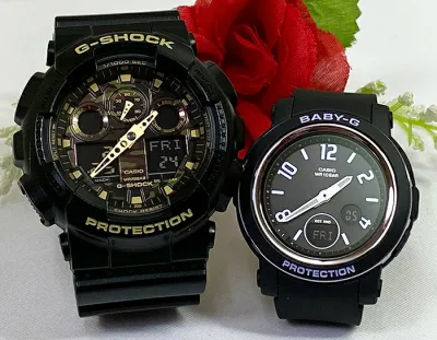 【愛の証 一緒にタフな時を刻もう】Gショック ペアウオッチ G-SHOCK BABY-G ペア腕時計 カシオ 2本セット GA-100CF-1A9JF BGA-290DR-1AJF 電池式 クリスマス 誕生日 御祝い 結婚記念日 婚約 人気 婚約夫婦 高級 プレゼント
