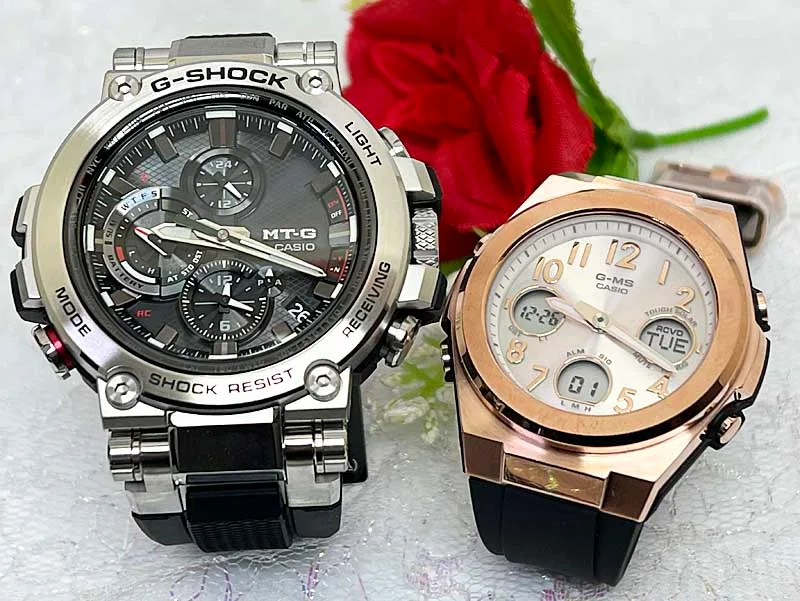 【愛の証 一緒にタフな時を刻もう】ペアウオッチ gショックGショック ペアウォッチ G-SHOCK BABY-G カシオ 2本セット ソーラー電波 アナデジ MTG-B1000-1AJF MSG-W610G-1AJFラッピング無料 手書きのメッセージお付けします