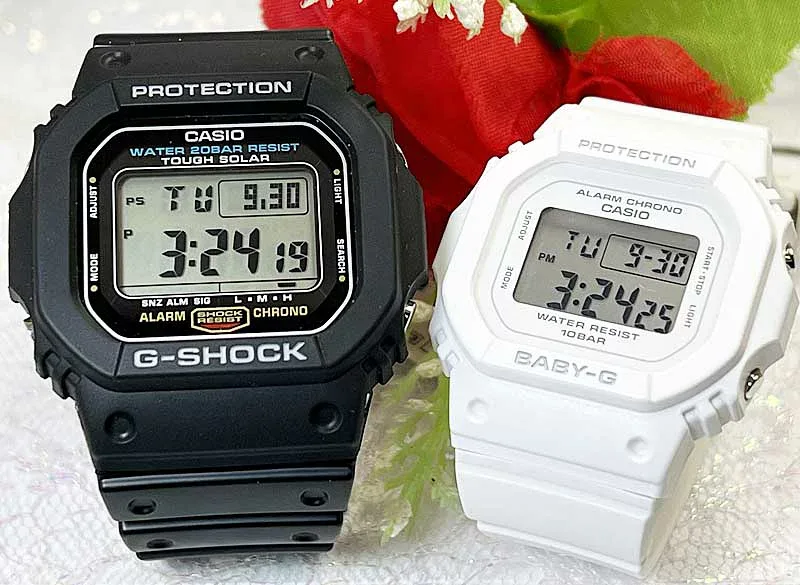 【愛の証 一緒にタフな時を刻もう】白いペアウオッチ gショックGショック 婚約 夫婦 高級 クリスマス プレゼント おすすめG-SHOCK BABY-G ペア腕時計 カシオ 2本セット G-5600UE-1JFBGD-565U-7JFデジタル 婚約おすすめ 誕生日 御祝い