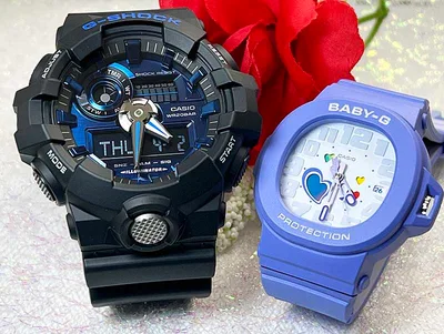 【愛の証 一緒にタフな時を刻もう】Gショック ペアウオッチ G-SHOCK ペア腕時計 カシオ プレゼント ギフト ネービー系統カラー 誕生日 御祝い還暦 銀婚式 結婚記念日 バレンタイン 婚約夫婦 高級クリスマス プレゼント GA-710-1A2JFBGA-10-6AJF