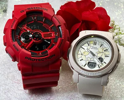 【愛の証 一緒にタフな時を刻もう】 Gショック ペアウオッチ G-SHOCK BABY-G ペア腕時計 カシオ 2本セット アナデジ GA-110RRB-4AJFBGA-290FL-4AJF人気 夫婦 高級 クリスマス プレゼント誕生日 御祝い 還暦 結婚記念日