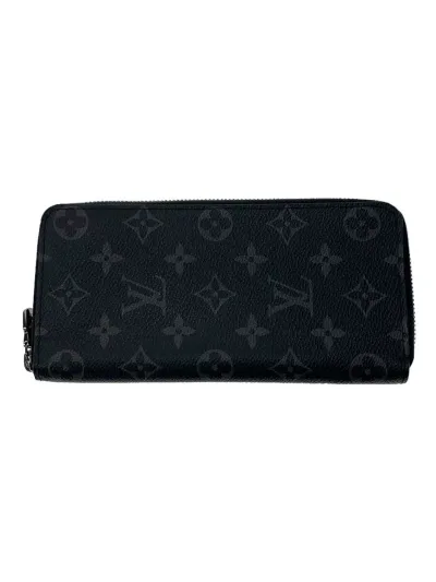 【中古】LOUIS VUITTON◆ジッピー・ウォレット・ヴェルティカル_モノグラム・エクリプス/PVC/BLK/総柄/メンズ【服飾雑貨他】