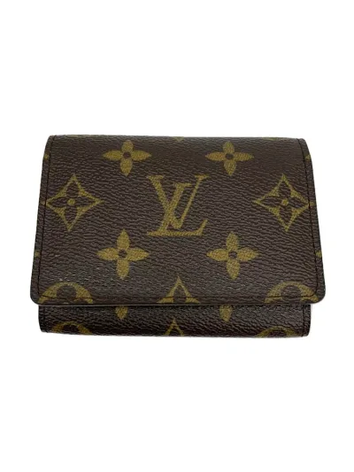 【中古】LOUIS VUITTON◆アンヴェロップ・カルトドゥヴィジット_モノグラム・キャンバス_BRW/レザー/BRW/レディース【服飾雑貨他】