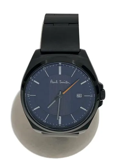 【中古】Paul Smith◆クォーツ腕時計/アナログ/ステンレス/BLU/BLK/BV1-241【服飾雑貨他】
