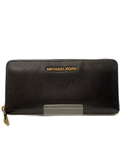 【中古】MICHAEL KORS◆長財布/レザー/BLK/無地/メンズ/35H8GTVZ7L【服飾雑貨他】