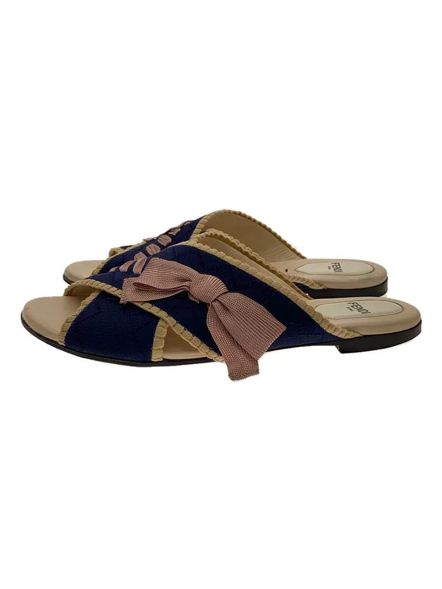 【中古】FENDI◆サンダル/37/NVY【シューズ】