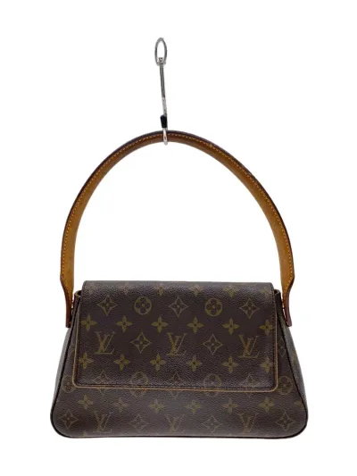 【中古】LOUIS VUITTON◆ミニ・ルーピング_モノグラム・キャンバス_BRW/PVC/BRW/総柄【バッグ】