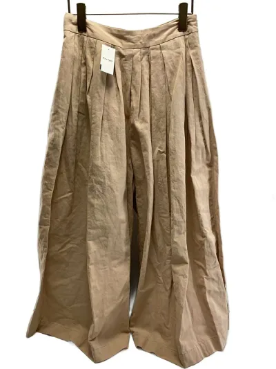 【中古】mina perhonen◆ワイドパンツ/36/リネン/BEG/vs4383【レディースウェア】