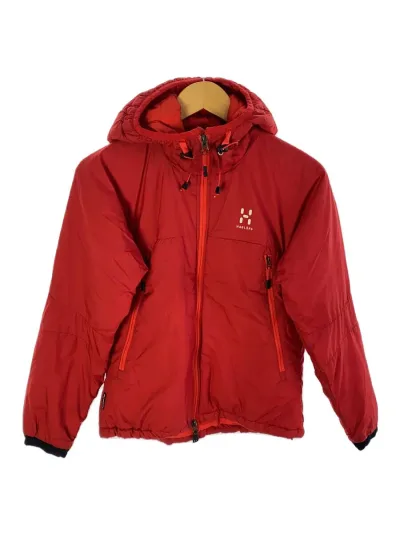 【中古】HAGLOFS◆ダウンジャケット/XS/ポリエステル/RED/無地/0839002【メンズウェア】