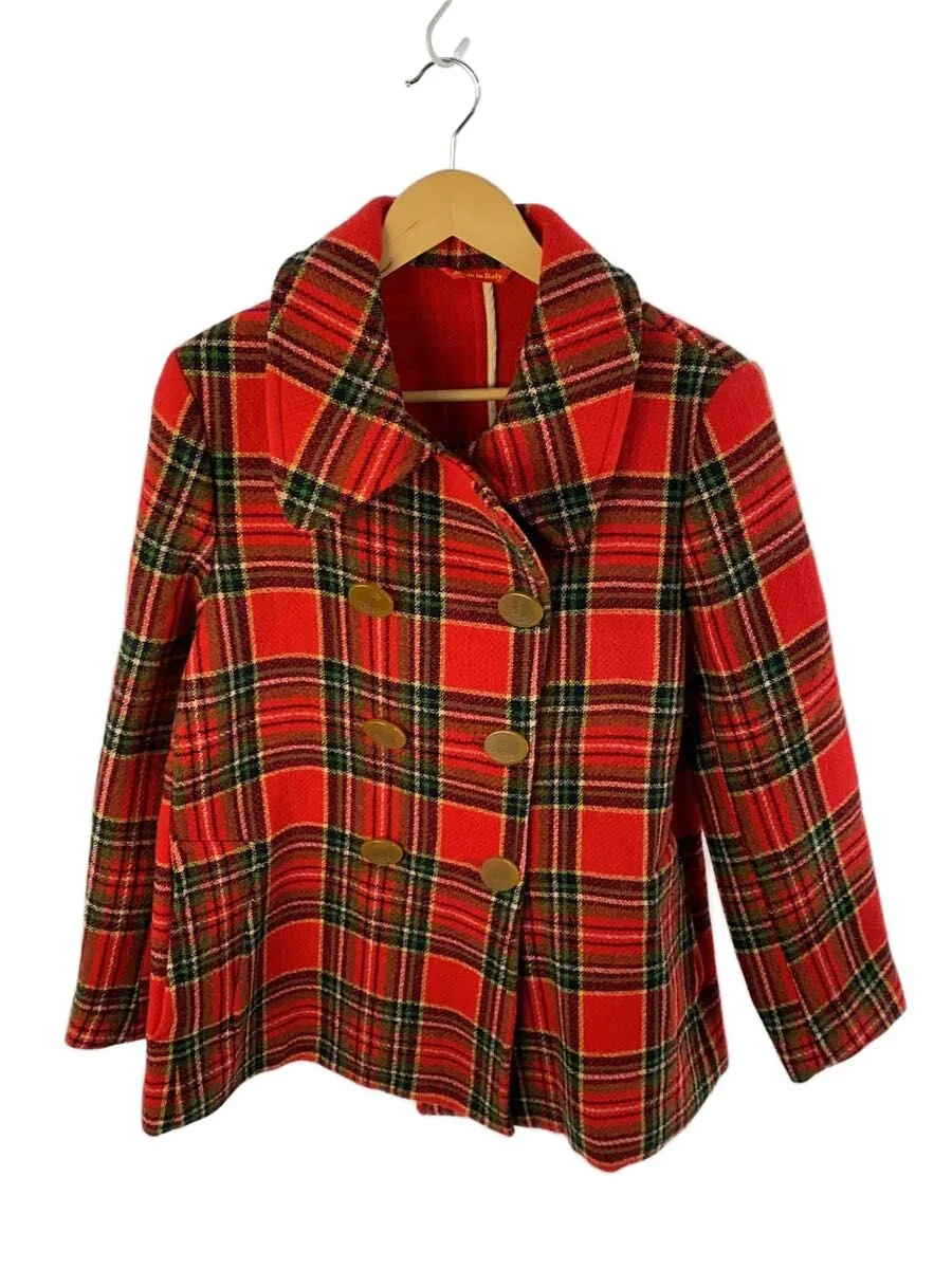 【中古】Vivienne Westwood◆MILAN/イタリア製/コート/--/ウール/RED/タータンCK/356-99068【レディースウェア】