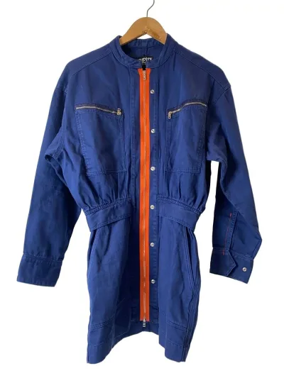 【中古】DIESEL◆長袖ワンピース/XS/コットン/NVY【レディースウェア】