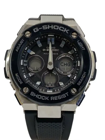 【中古】CASIO◆ソーラー腕時計・G-SHOCK/デジアナ/ラバー/BLK/BLK【服飾雑貨他】