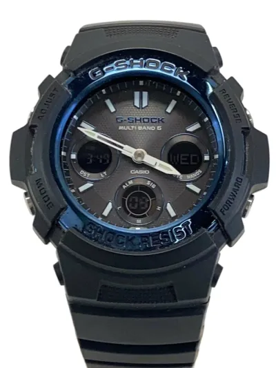 【中古】CASIO◆ソーラー腕時計・G-SHOCK/デジアナ/BLK/ブラック/黒//【服飾雑貨他】