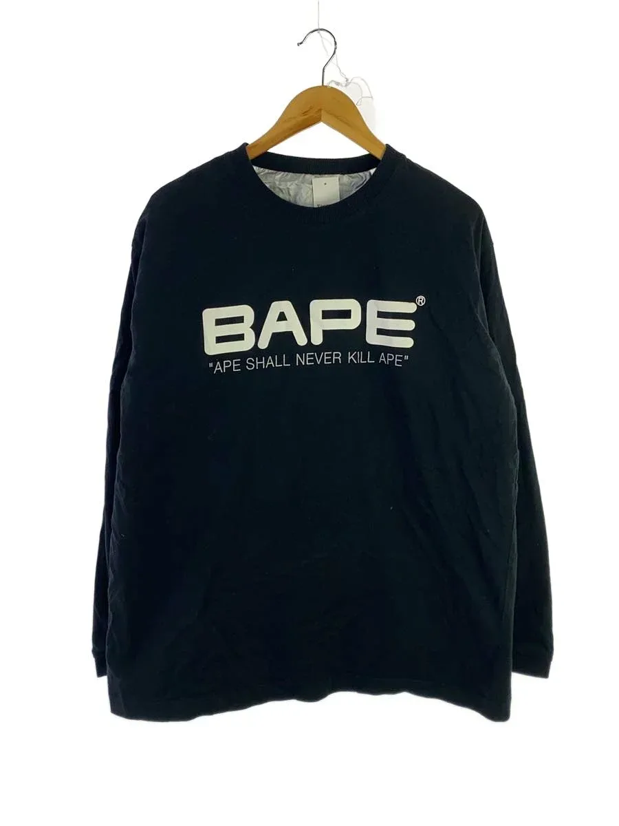 【中古】A BATHING APE◆長袖Tシャツ/XL/コットン/BLK【メンズウェア】