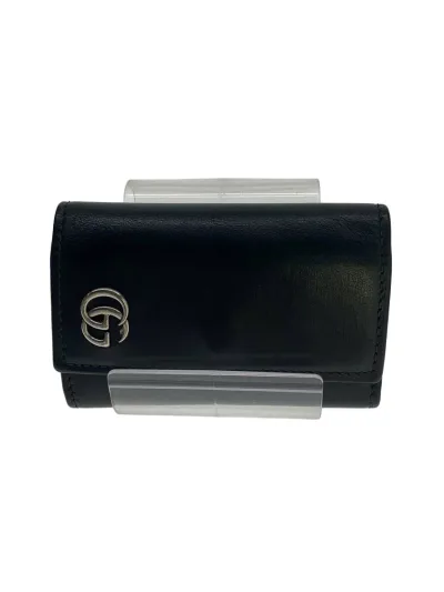 【中古】GUCCI◆キーケース_GGマーモント/レザー/BLK/メンズ【服飾雑貨他】