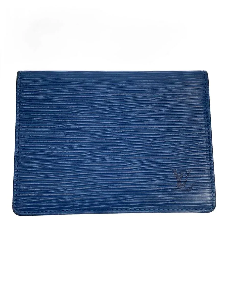 【中古】LOUIS VUITTON◆ポルト2カルト・ヴェルティカル_エピ/--/BLU/メンズ/? NULL ?【服飾雑貨他】