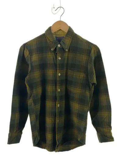 【中古】PENDLETON◆長袖シャツ/M/ウール/KHK/チェック【メンズウェア】