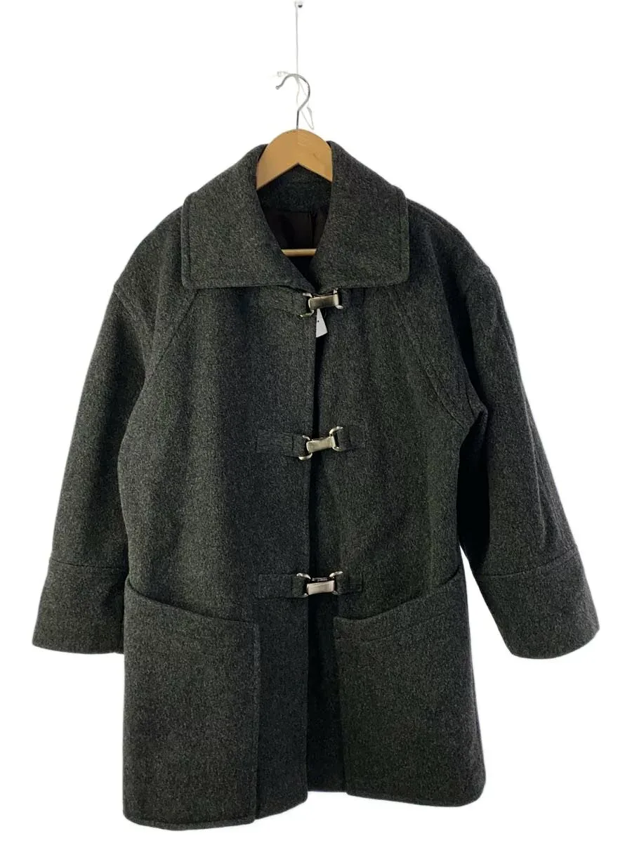 【中古】BRAEFAIR/コート/ウール/グレー/無地/USA製/ILGWU【レディースウェア】