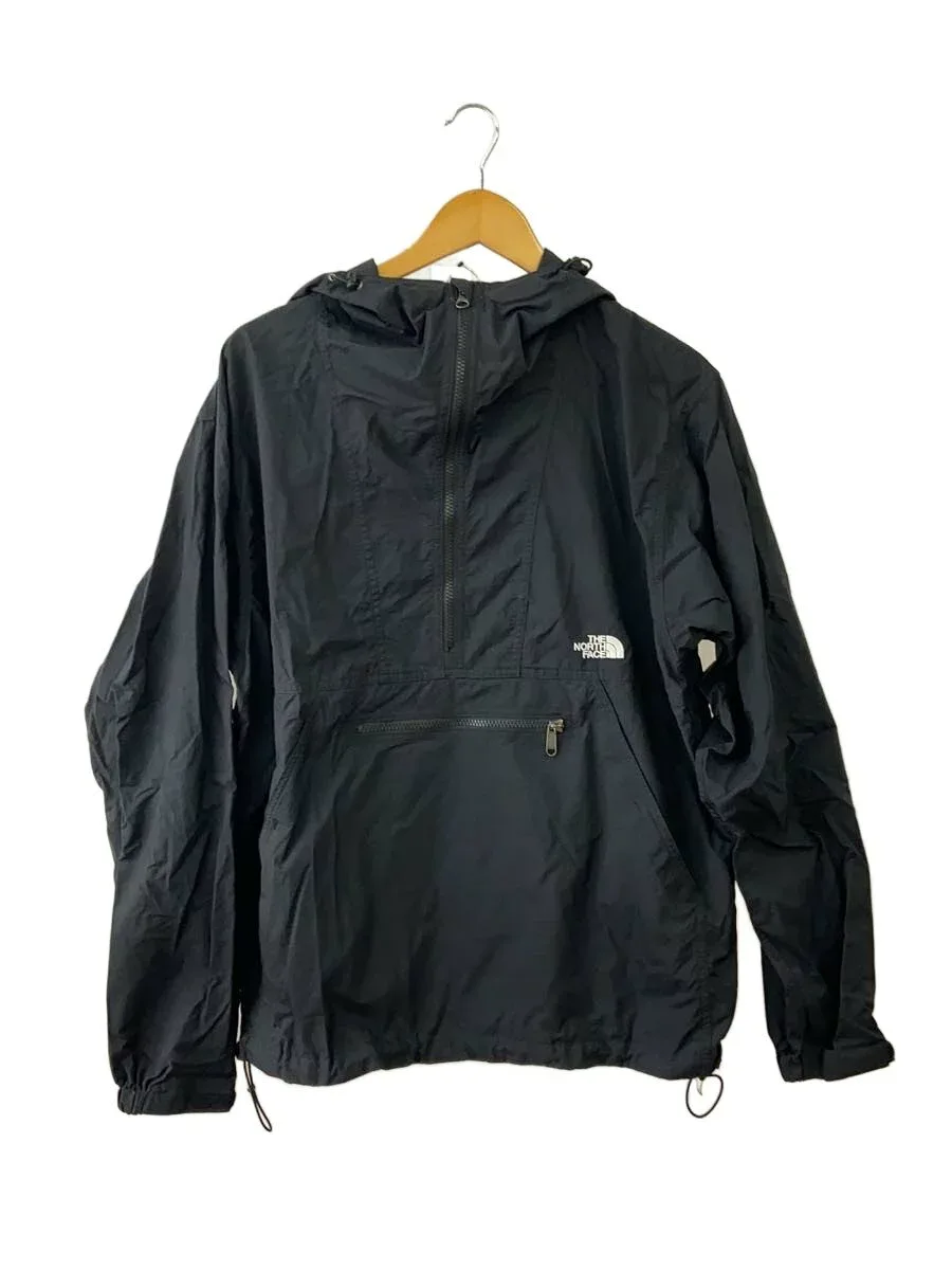 【中古】THE NORTH FACE◆COMPACT ANORAK_コンパクトアノラック/XL/ナイロン/BLK【メンズウェア】