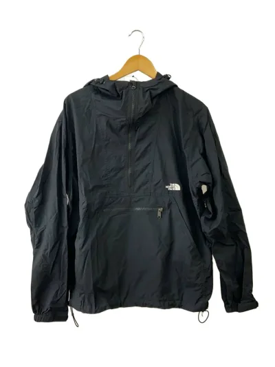 【中古】THE NORTH FACE◆COMPACT ANORAK_コンパクトアノラック/XL/ナイロン/BLK【メンズウェア】
