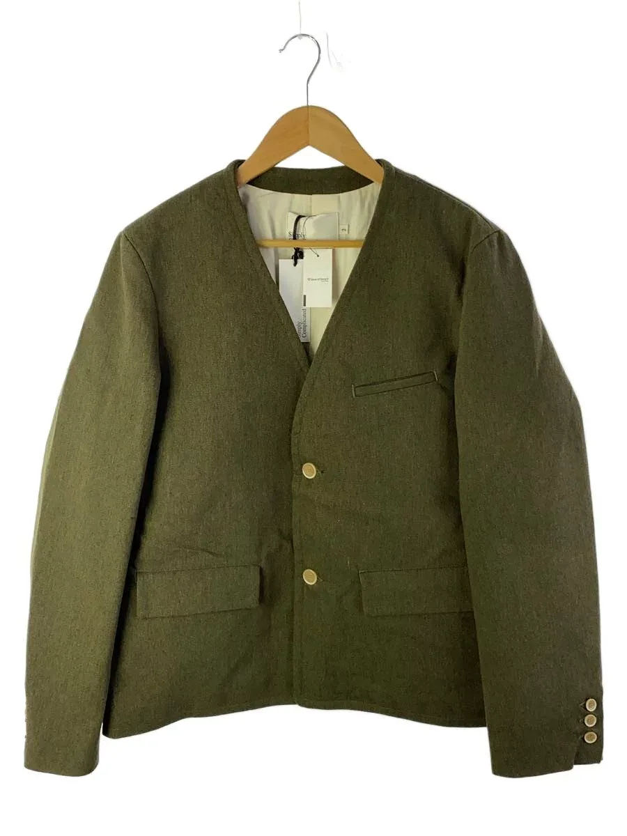 【中古】SIMPLY COMPLICATED◆ジャケット/2/ウール/KHK/24FW6004/WINDSHIELD CARDIGAN JACKET【メンズウェア】