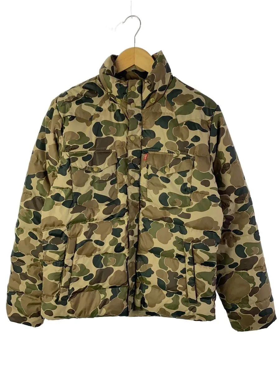 【中古】Levi’s◆ダウンジャケット/S/ナイロン/KHK/カモフラ/27675-0002【メンズウェア】
