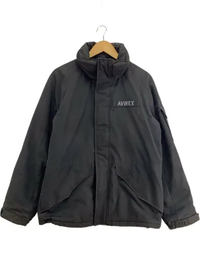 【中古】AVIREX◆ブルゾン/M/ポリエステル/BLK/無地【メンズウェア】