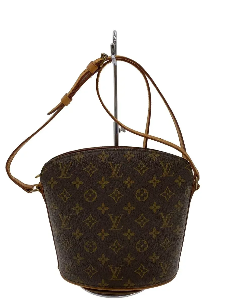 【中古】LOUIS VUITTON◆ドルーオ_モノグラム・キャンバス/PVC/BRW【バッグ】