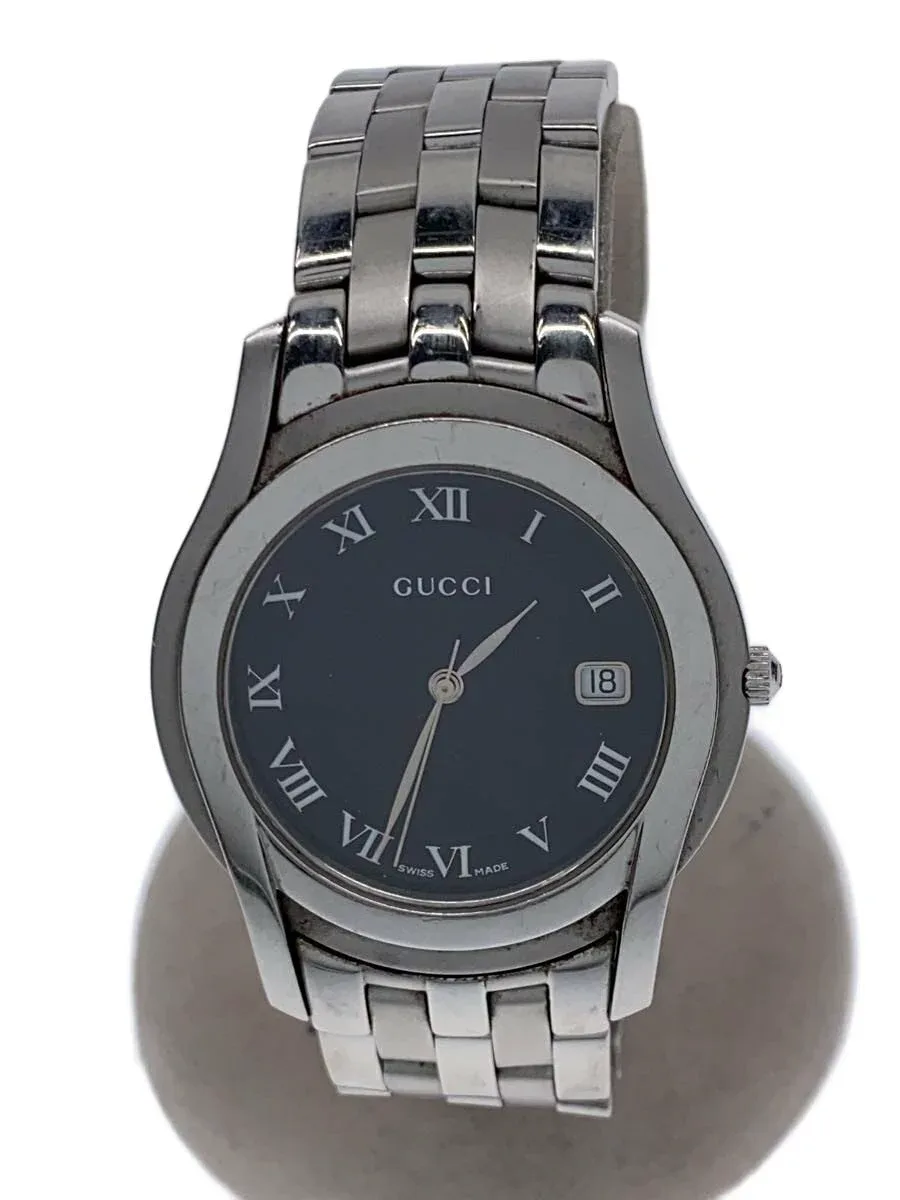 【中古】GUCCI◆クォーツ腕時計/アナログ/--/GRY/SLV/5500M【服飾雑貨他】