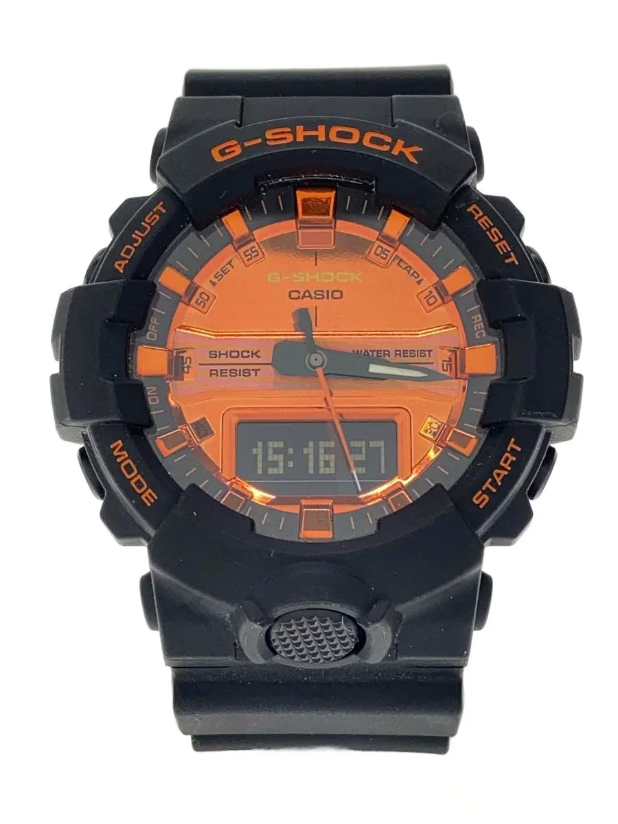 【中古】CASIO◆腕時計/デジアナ/ORN/BLK/ga-800br【服飾雑貨他】