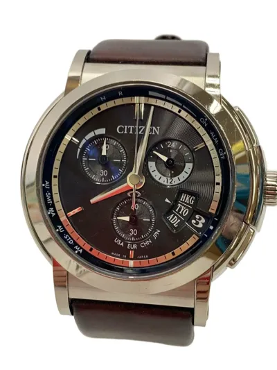 【中古】CITIZEN◆ソーラー腕時計/アナログ/レザー/H610-T015182【服飾雑貨他】