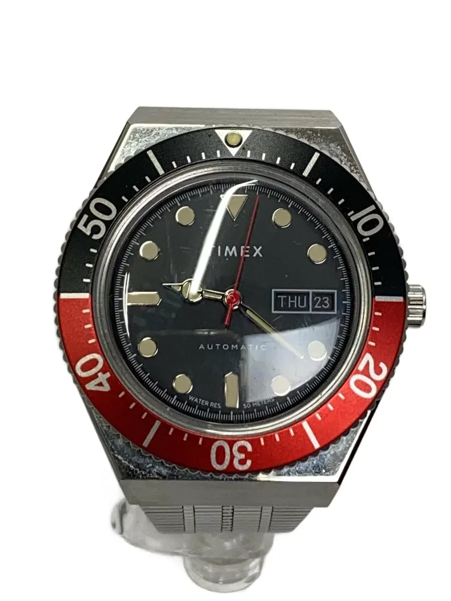 【中古】TIMEX◆自動巻腕時計/アナログ/ステンレス/BLK/SLV/tw2u83400/? NULL ?【服飾雑貨他】