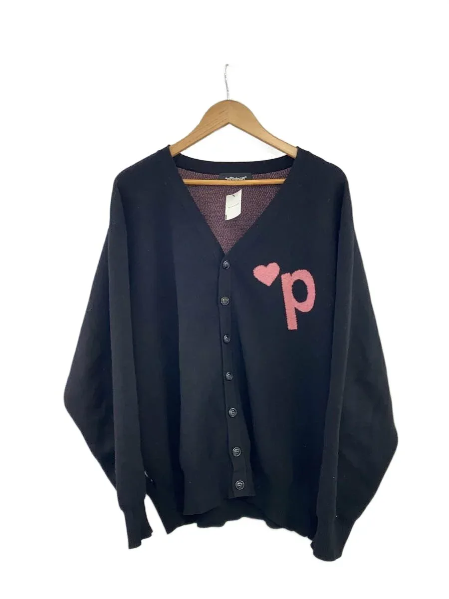 【中古】p(R)ojectR◆カーディガン(厚手)/XL/コットン/BLK/? NULL ?【メンズウェア】