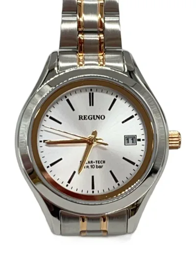 【中古】REGUNO◆ソーラー腕時計/アナログ/--/WHT/SLV/KM4-139-91//【服飾雑貨他】
