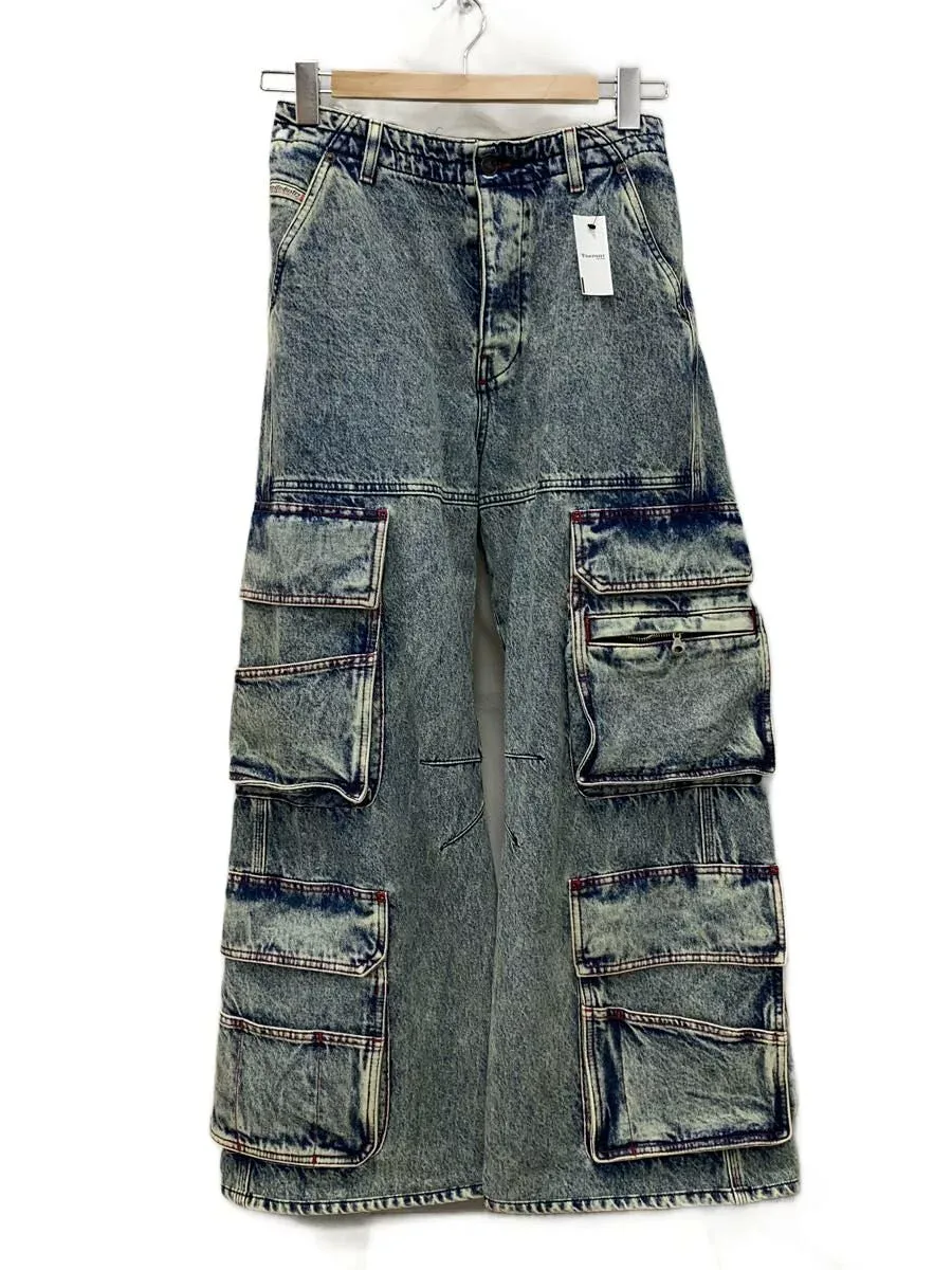 【中古】DIESEL◆ワイドパンツ/24/コットン/インディゴ/A09197【レディースウェア】
