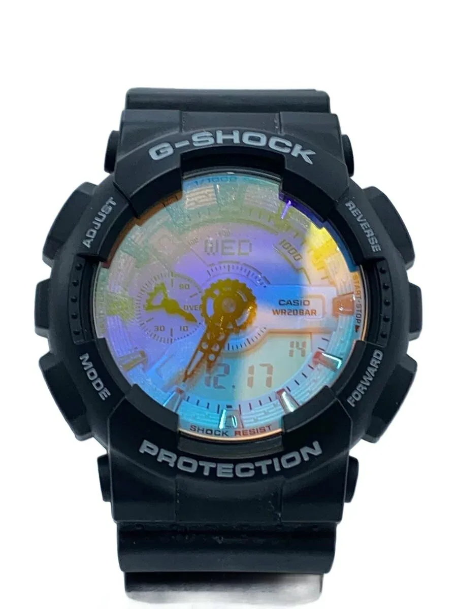 【中古】CASIO◆クォーツ腕時計_G-SHOCK/デジアナ/ラバー/マルチカラー/BLK【服飾雑貨他】