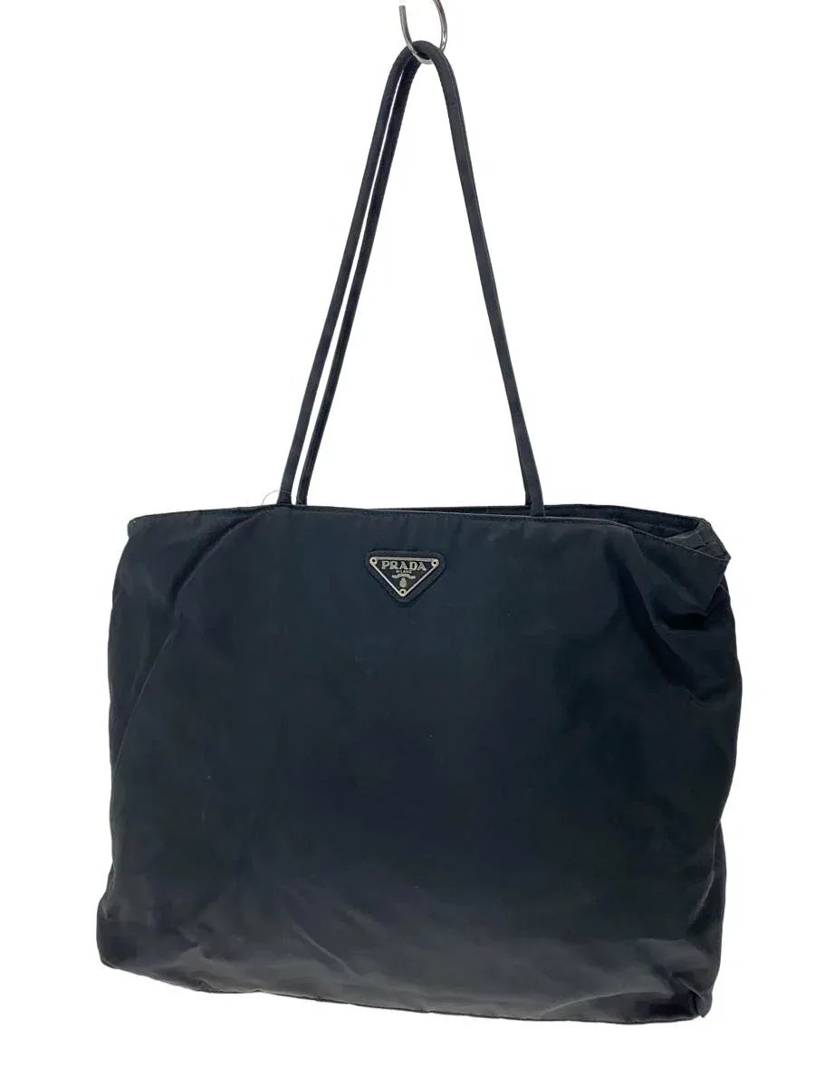 【中古】PRADA◆内側ファスナープルなし/トートバッグ/ナイロン/BLK//【バッグ】
