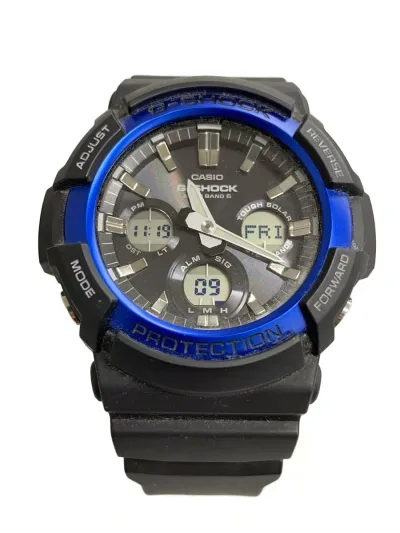 【中古】CASIO◆ソーラー腕時計・G-SHOCK/デジアナ/ラバー/BLK/BLK【服飾雑貨他】