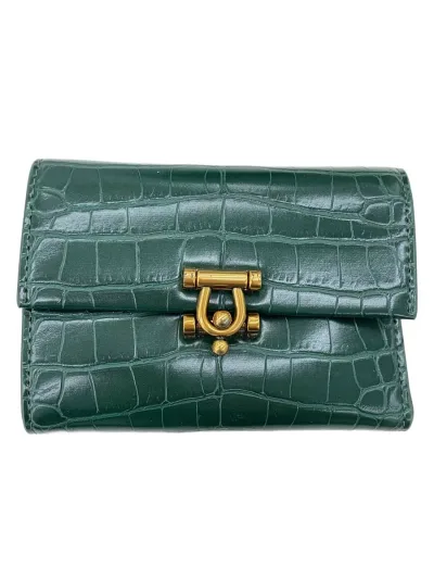 【中古】CHARLES&KEITH◆3つ折り財布/レザー/GRN/レディース/CK6-10701033【服飾雑貨他】
