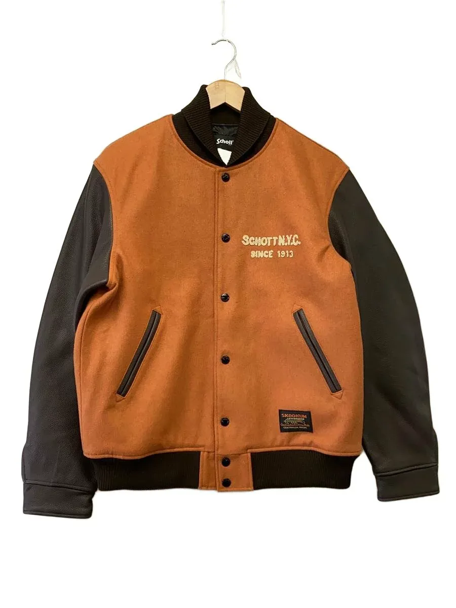 【中古】Schott◆STUDIUM JACKET FINEST QUALITY/スタジャン/L/ウール/ORN/782-3252016【メンズウェア】