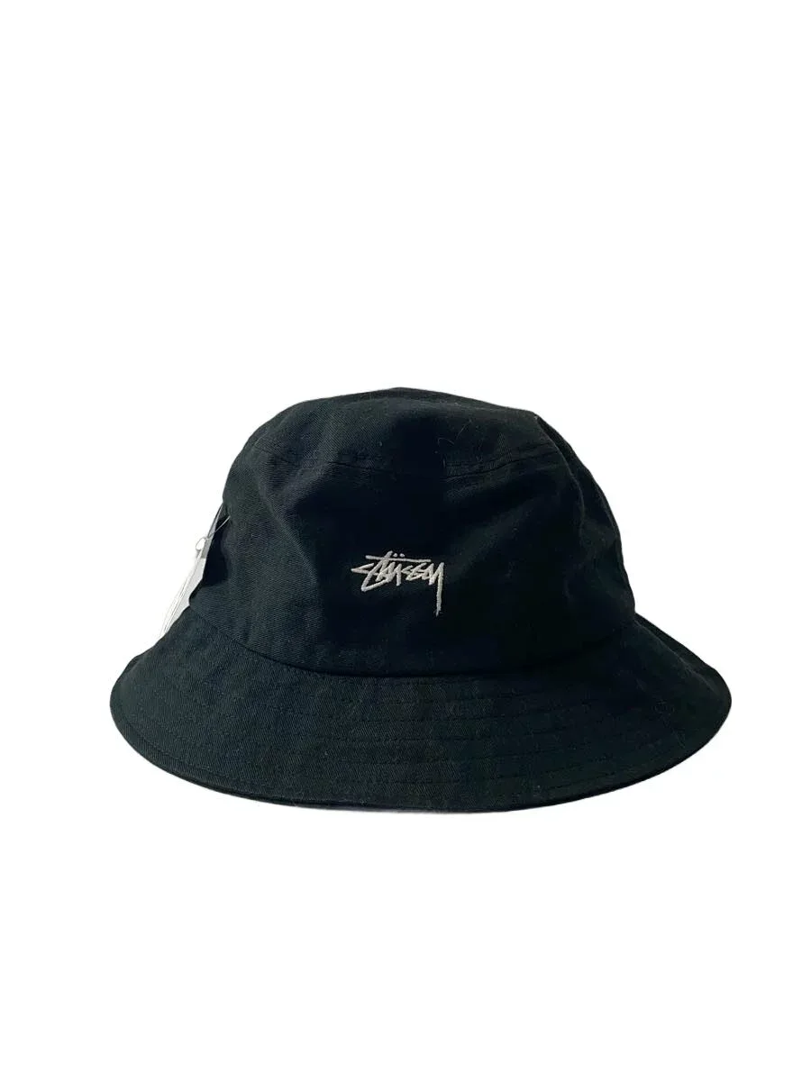 【中古】STUSSY◆バケットハット/--/コットン/BLK/メンズ//【服飾雑貨他】
