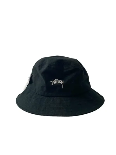 【中古】STUSSY◆バケットハット/--/コットン/BLK/メンズ//【服飾雑貨他】