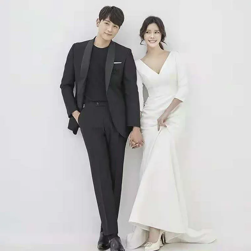ウエディング ドレス wedding タイト Aラインドレス vネック 花嫁ドレス 二次会 二次会ウエディングドレス レディースドレス 前撮り オーダーメイドも可能【XS〜3XL】オーダーメイドサービス【返品交換不可】