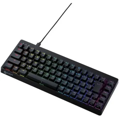 エレコム(ELECOM) ゲーミングキーボード V custom 有線 メカニカル 65%サイズ 銀軸 RGB ブラック 【品番:TK-VK300SBK】