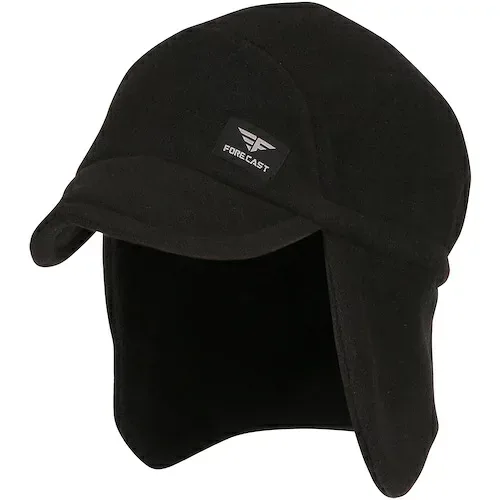 カジメイク フリース耳付キャップ ブラック 58cm 【品番:597-91-58】