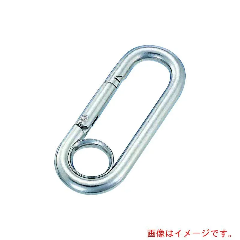 【メール便対応】水本機械製作所 リングキャッチ ステンレス プチカラビナ(リング付) 線径8mm 長さ74mm 【品番:A-162】