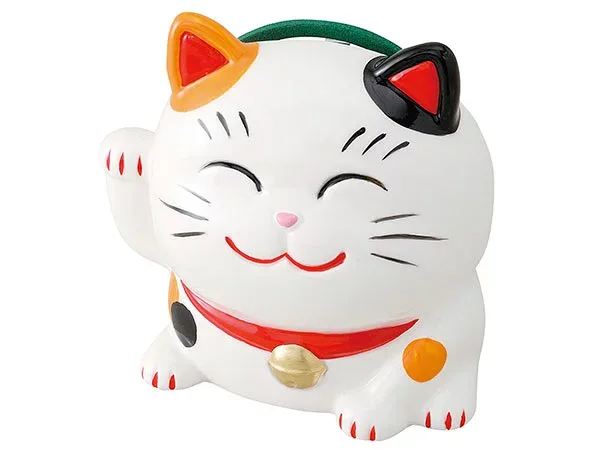 蚊取り線香入れ おしゃれ 陶器 蚊取り線香ホルダー アウトドア/ 招き猫蚊遣器(ミケ・小) /キャンプ 屋外