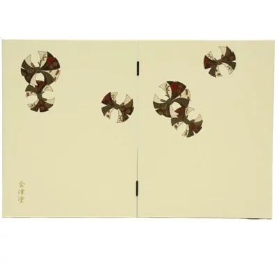 アウトレット品 屏風 単品 33cm 古典熨斗 二曲屏風 アイボリー 飾り幅:42~46cm (24a-ya-0217) インテリア ディスプレイ 見切処分品