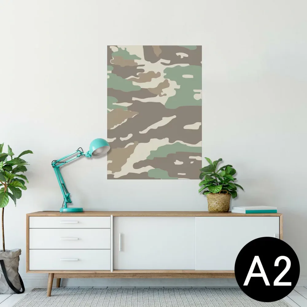 ポスター ウォールステッカー シール式ステッカー 飾り 420×594mm A2 写真 フォト 壁 インテリア おしゃれ 剥がせる wall sticker poster 004317 迷彩 カモフラ 模様