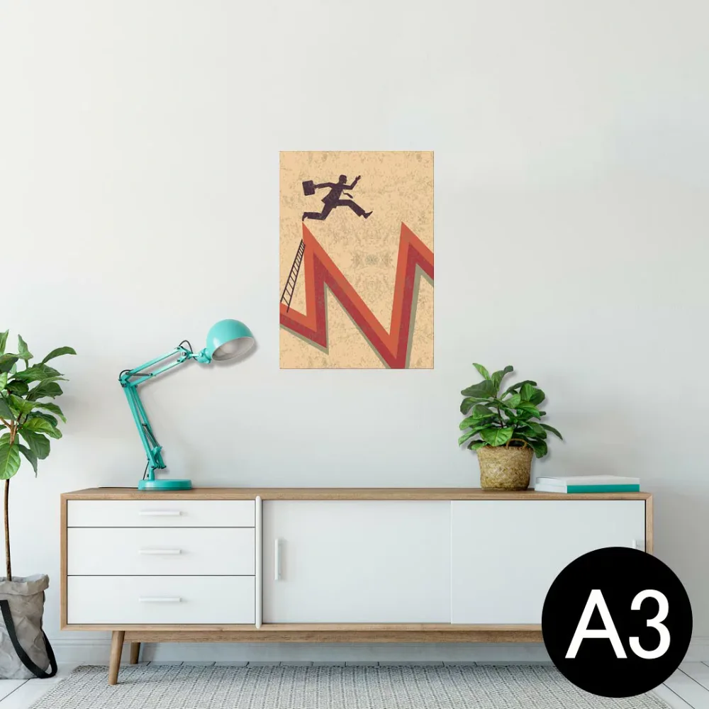 ポスター ウォールステッカー シール式ステッカー 飾り 297×420mm A3 写真 フォト 壁 インテリア おしゃれ 剥がせる wall sticker poster 008542 矢印 赤 レッド 人物